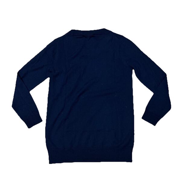 J.Crew Women’s XS Sweater Merino Wool Crewneck Fine Knit Navy Blue Minimalist - Picture 6 of 6